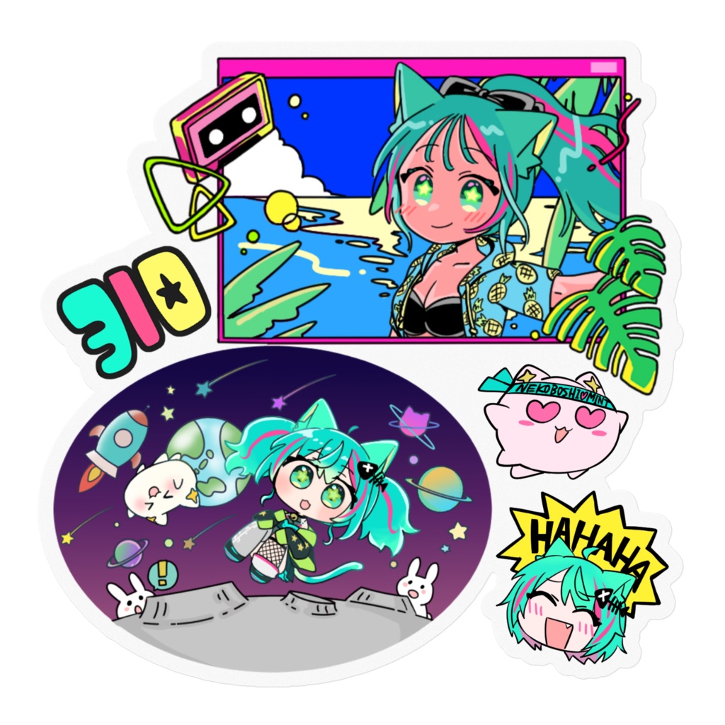 いろいろ猫星 ステッカー(全6種)