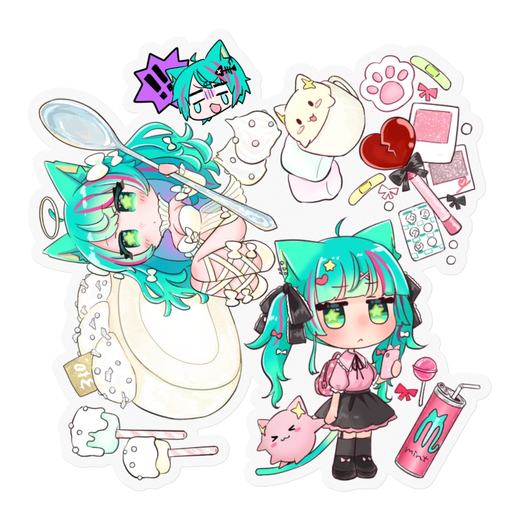 いろいろ猫星 ステッカー(全6種)