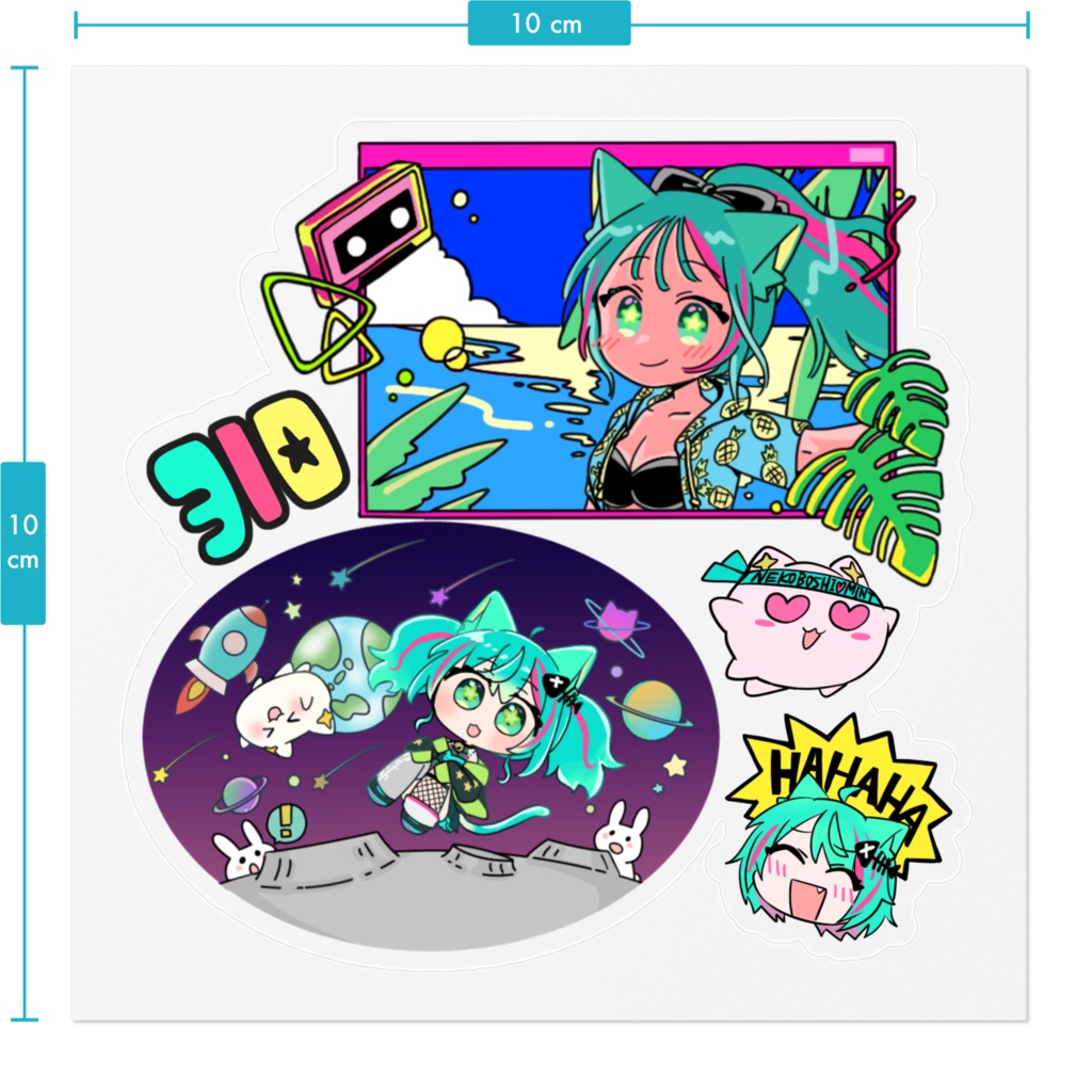 いろいろ猫星 ステッカー(全6種)