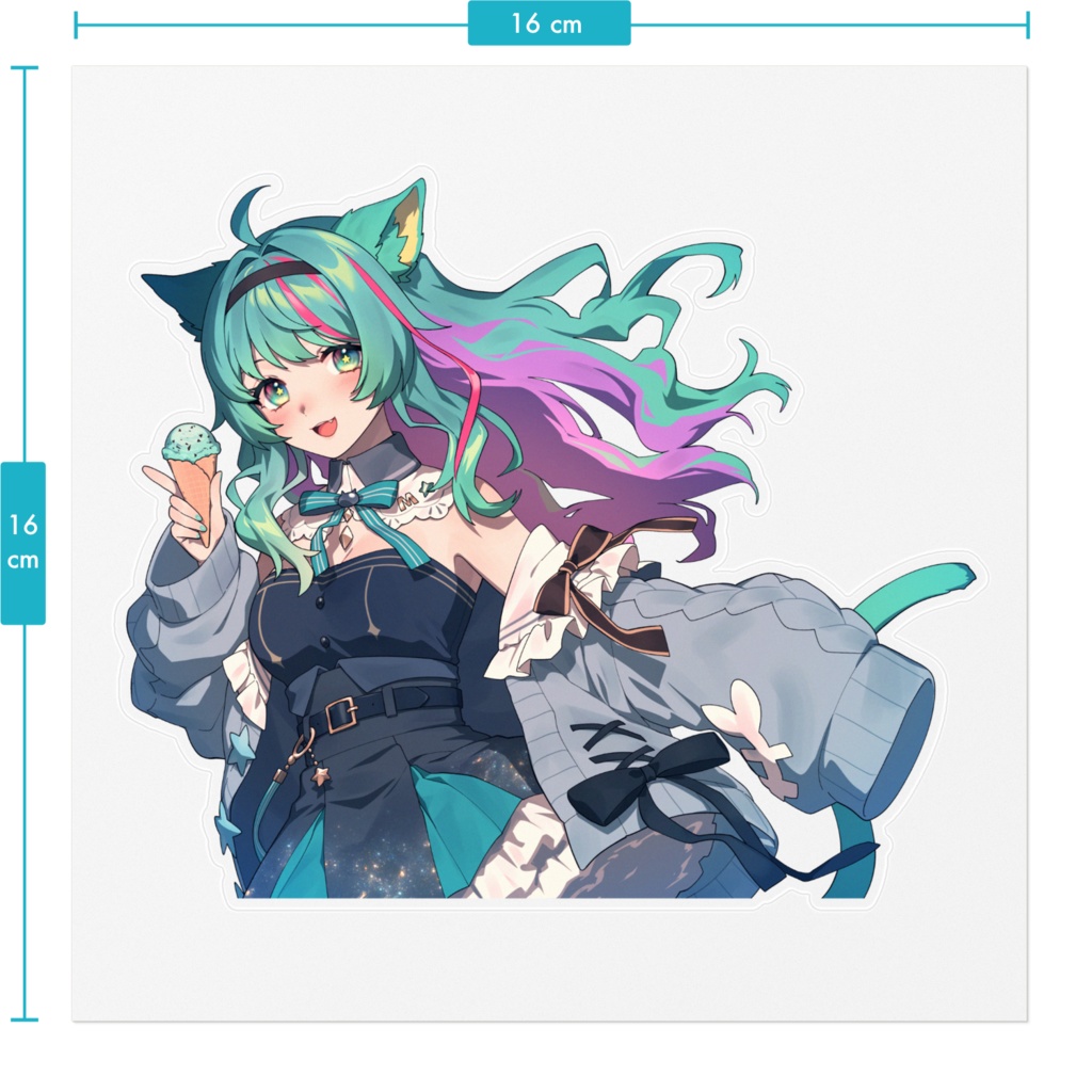 【新ED記念】アイス好きの宇宙猫 ステッカー