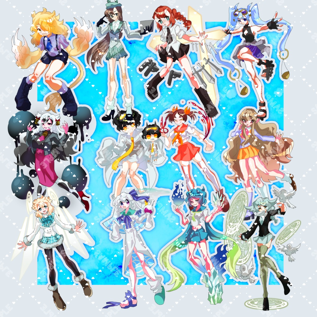 【フリー全身立ち絵素材】十二星座モチーフダブルクロス女PC