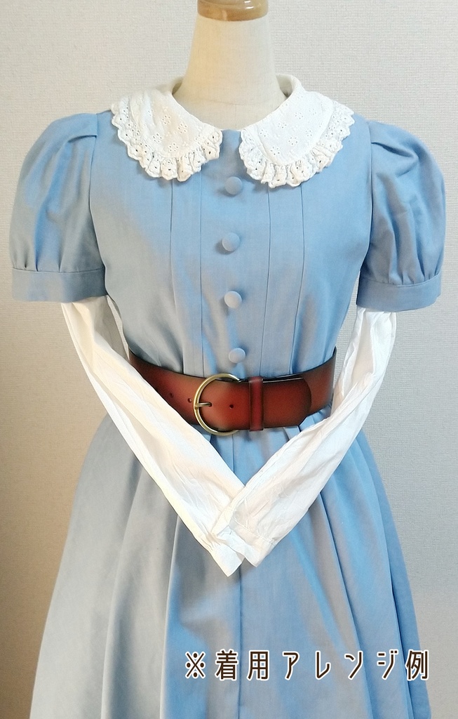 春色デニムワンピース(Lサイズ/襟付き)