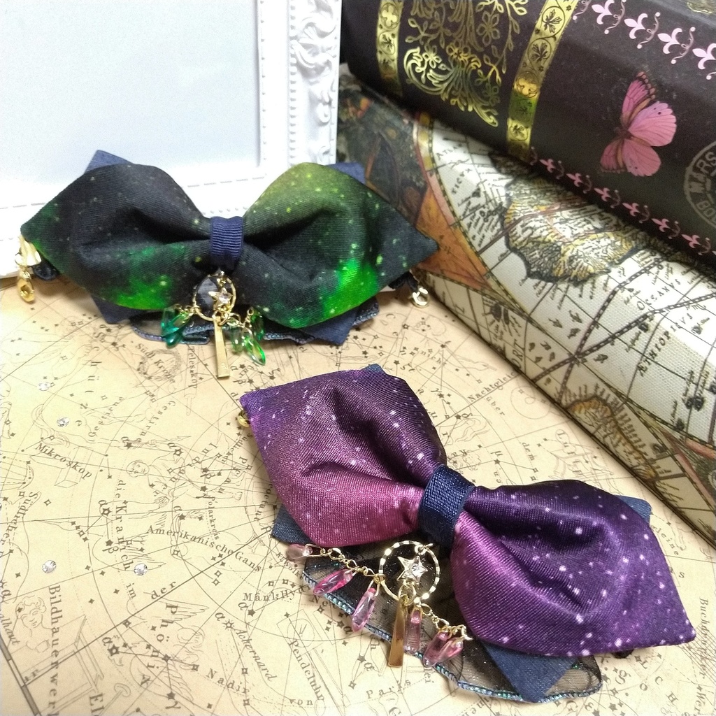 宇宙柄マスク留め「星巡りのマスクレット」