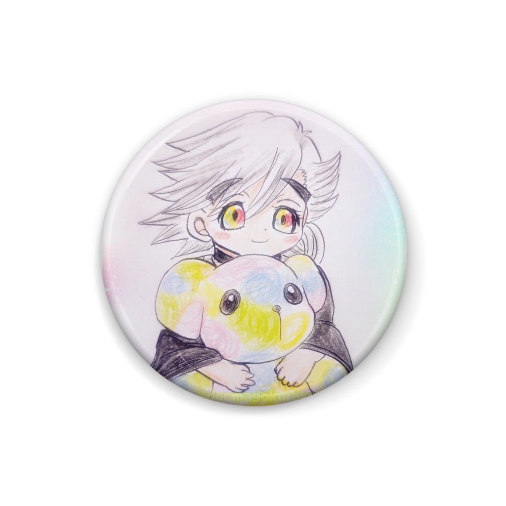 幼どまと虹色くま缶バッジ