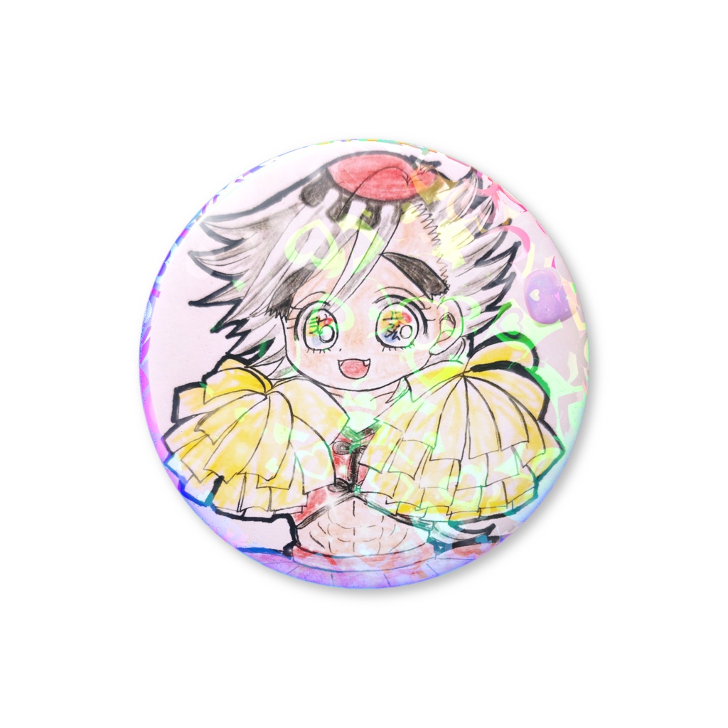 チアガールどまホログラム缶バッジ