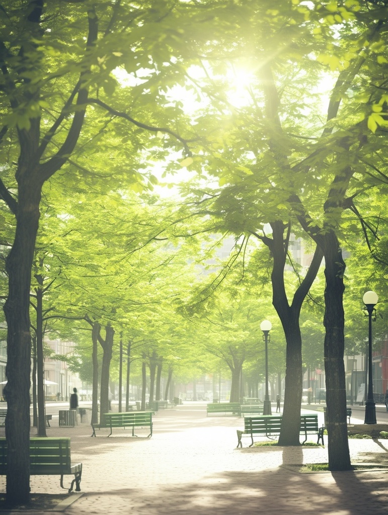 【AI背景素材20枚】公園・都市公園・散策路背景セット(商用・私的利用OK)