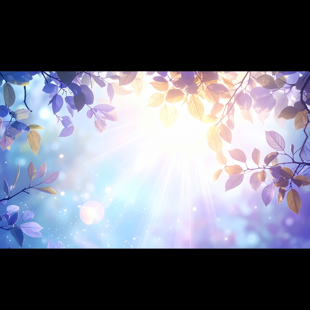 木漏れ日が降り注ぐ初夏の森と青空 (デジタル背景 11点セット)