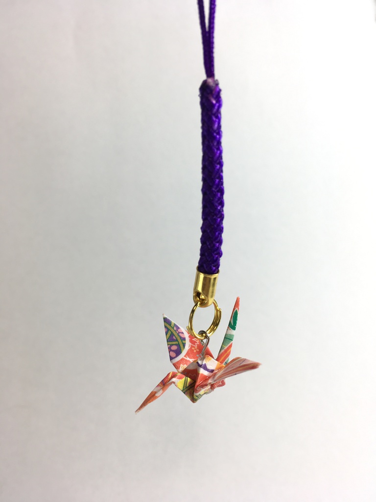 折り鶴ストラップ（紫）