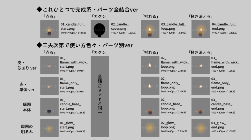 【黒背景用】蝋燭の火が点る→揺れる→掻き消えるapng【TRPGなどに】