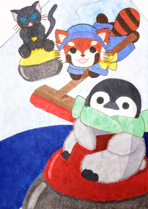 オリジナルキャラ ペンちゃん 冬のカーリング B5