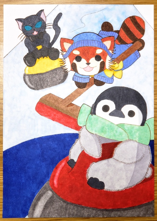 オリジナルキャラ ペンちゃん 冬のカーリング B5