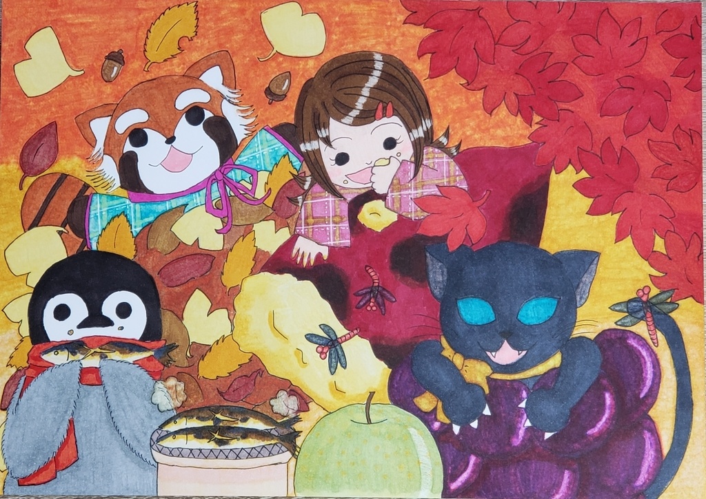 オリジナルキャラ ペンちゃん 秋の味覚 B5