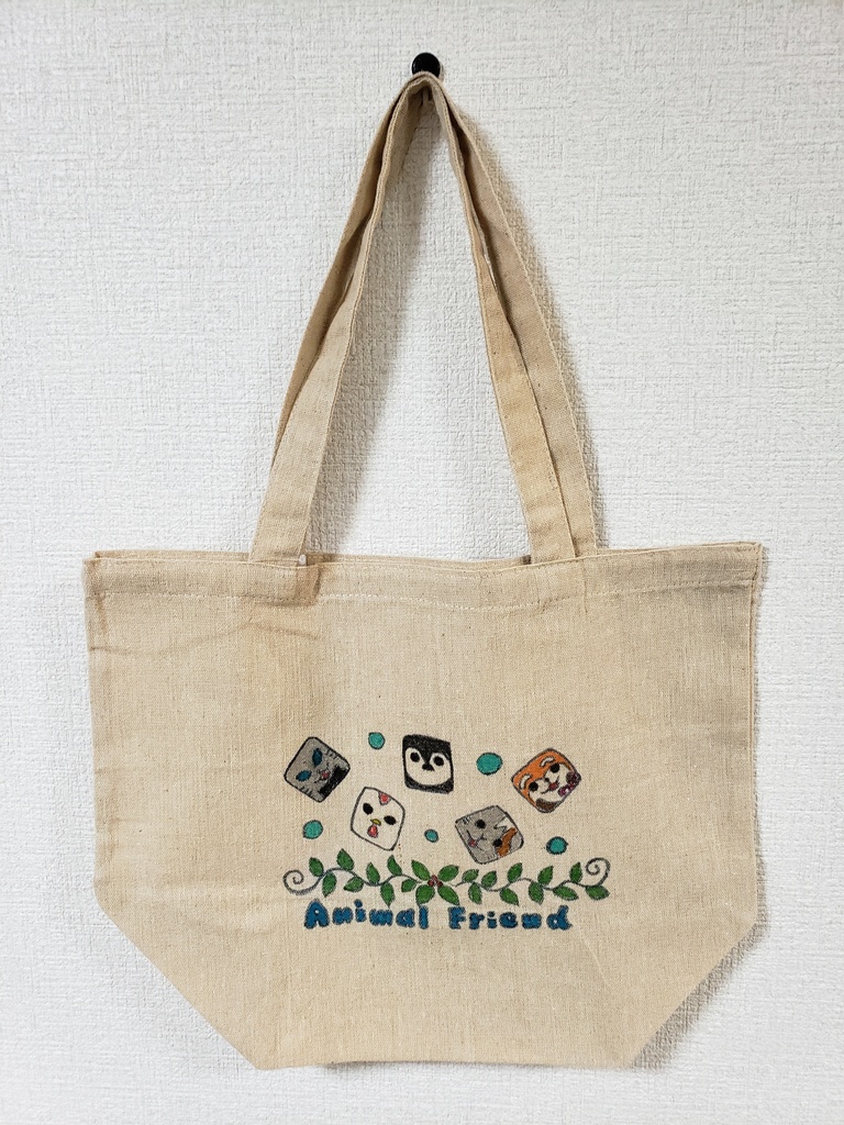 トートバッグ ワイドマチ オリジナルイラスト 手書きイラスト