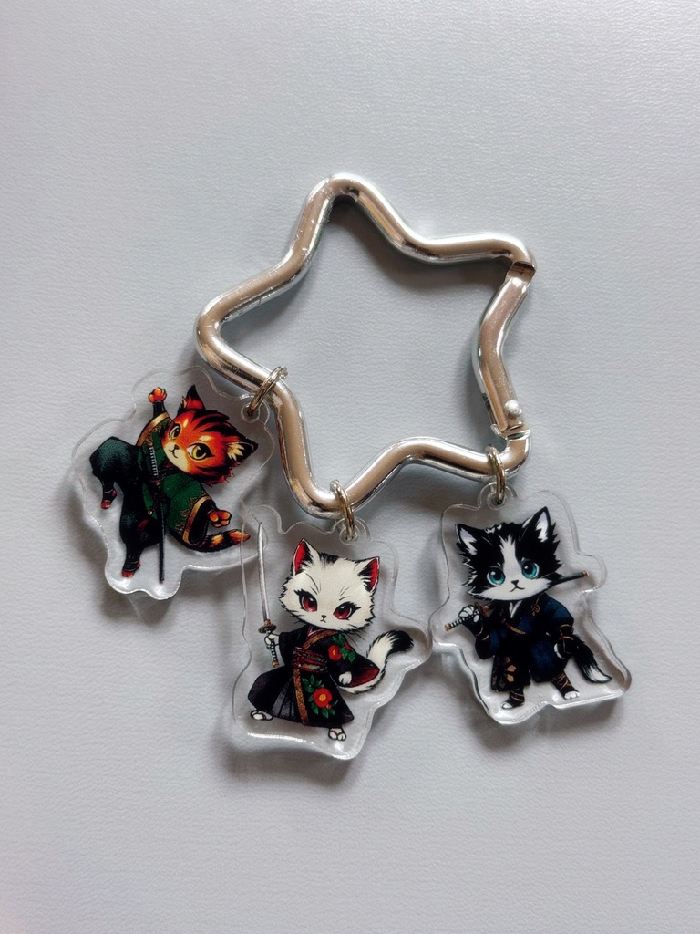 3猫アクリルキーホルダー