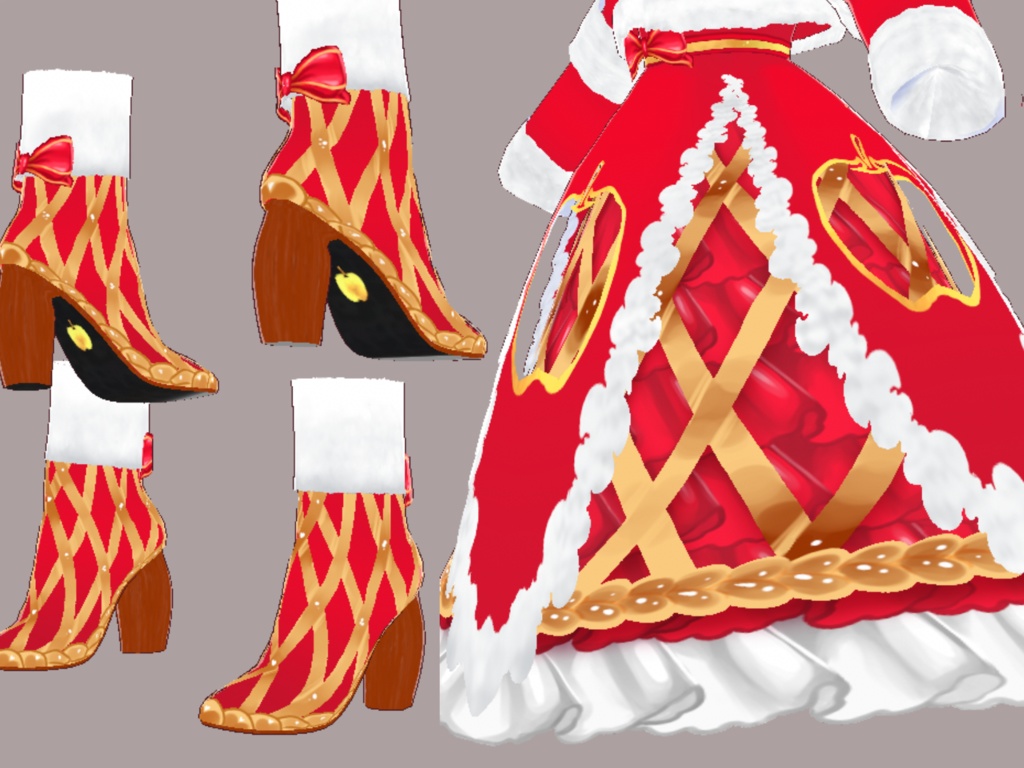 【vroid衣装】クリスマス華ロリィタ〜平安果娘〜