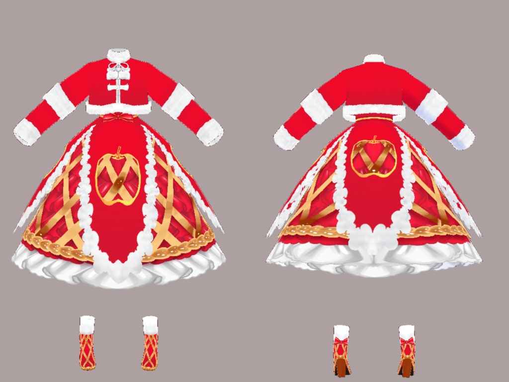 【vroid衣装】クリスマス華ロリィタ〜平安果娘〜