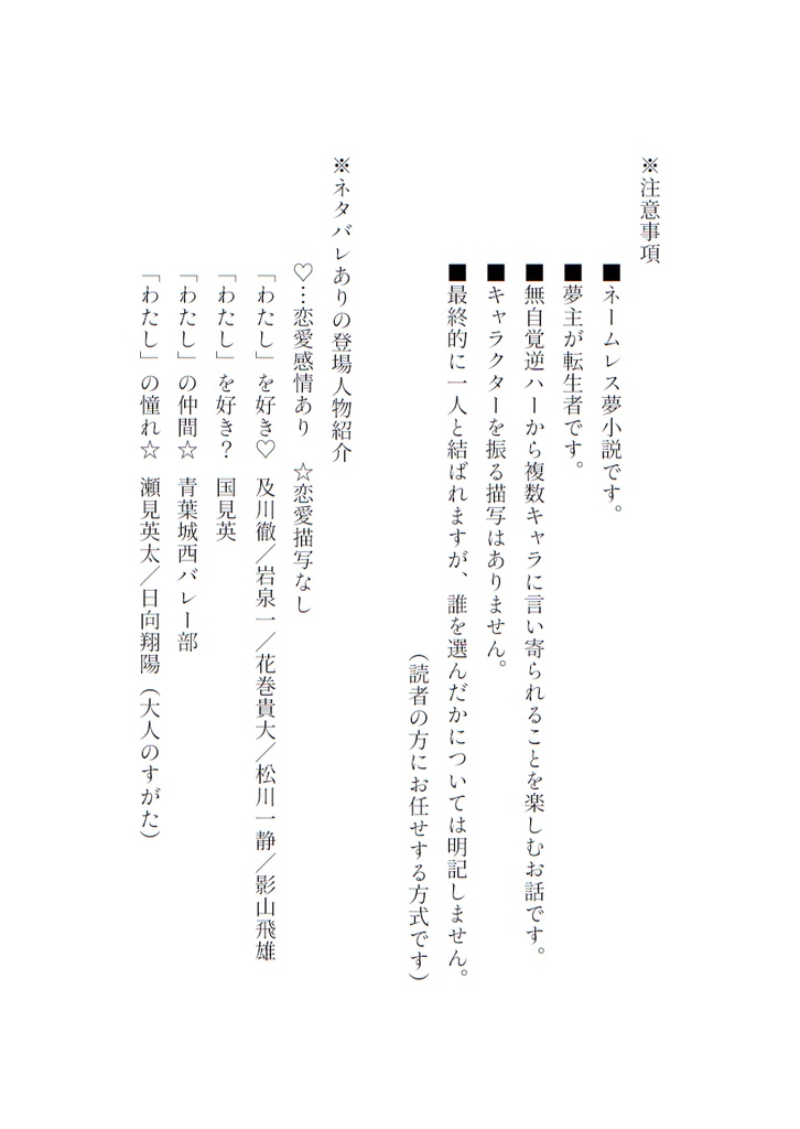 SIDE:blue 転生夢主わたし、誰とも結ばれなかった結果