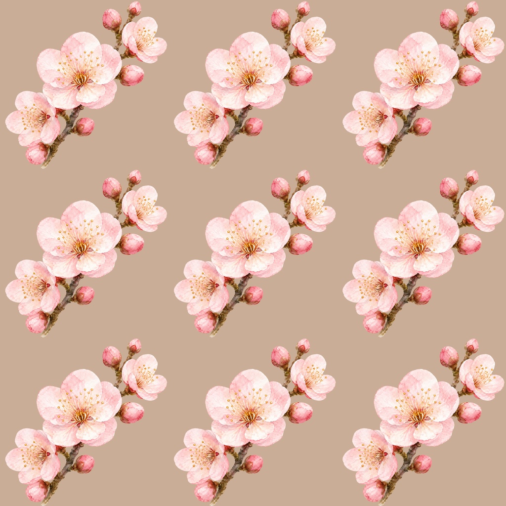 梅の花 デジタルペーパー|ふんわり水彩の梅テクスチャ Japanese Plum Blossom Watercolor Digital Paper|Soft Texture