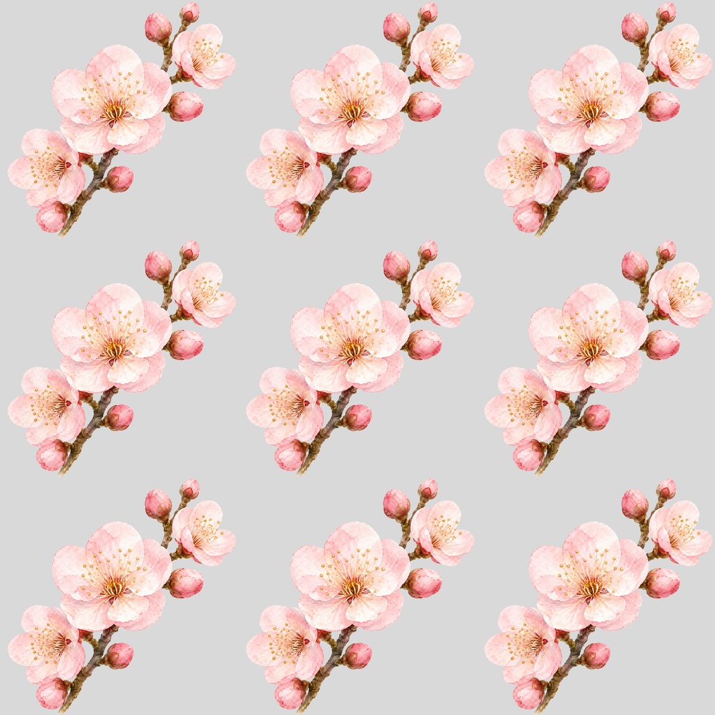 梅の花 デジタルペーパー|ふんわり水彩の梅テクスチャ Japanese Plum Blossom Watercolor Digital Paper|Soft Texture