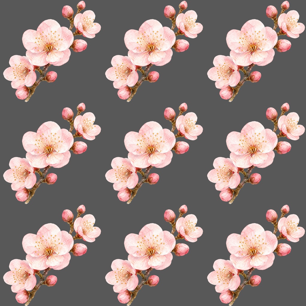 梅の花 デジタルペーパー|ふんわり水彩の梅テクスチャ Japanese Plum Blossom Watercolor Digital Paper|Soft Texture