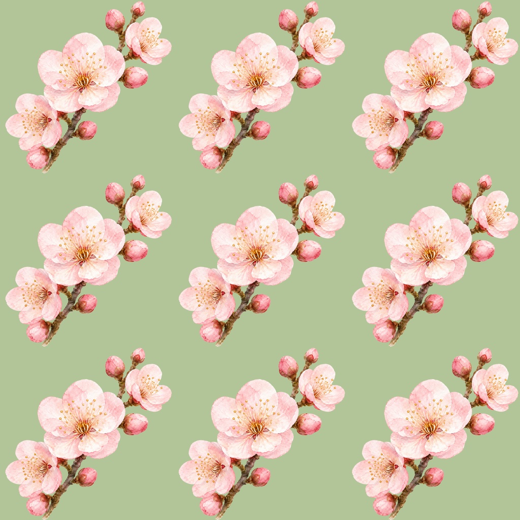 梅の花 デジタルペーパー|ふんわり水彩の梅テクスチャ Japanese Plum Blossom Watercolor Digital Paper|Soft Texture