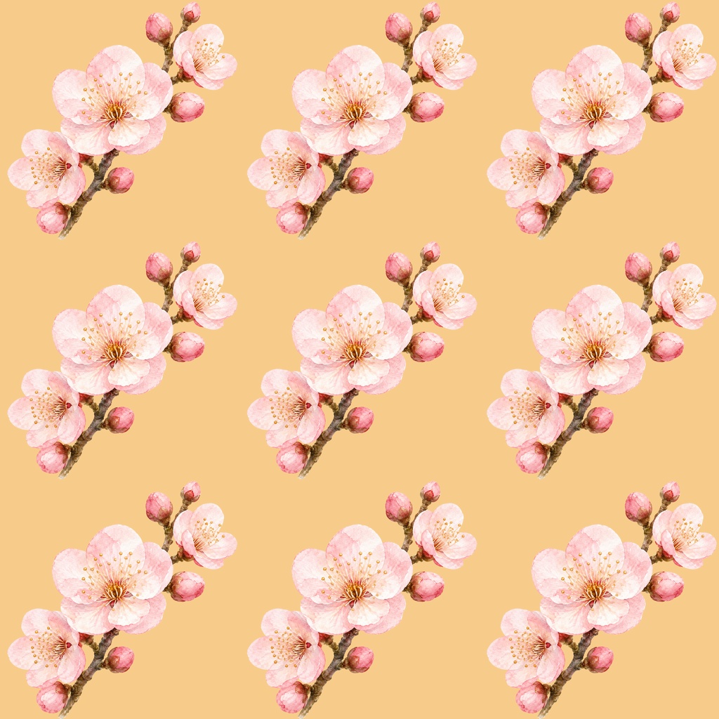 梅の花 デジタルペーパー|ふんわり水彩の梅テクスチャ Japanese Plum Blossom Watercolor Digital Paper|Soft Texture