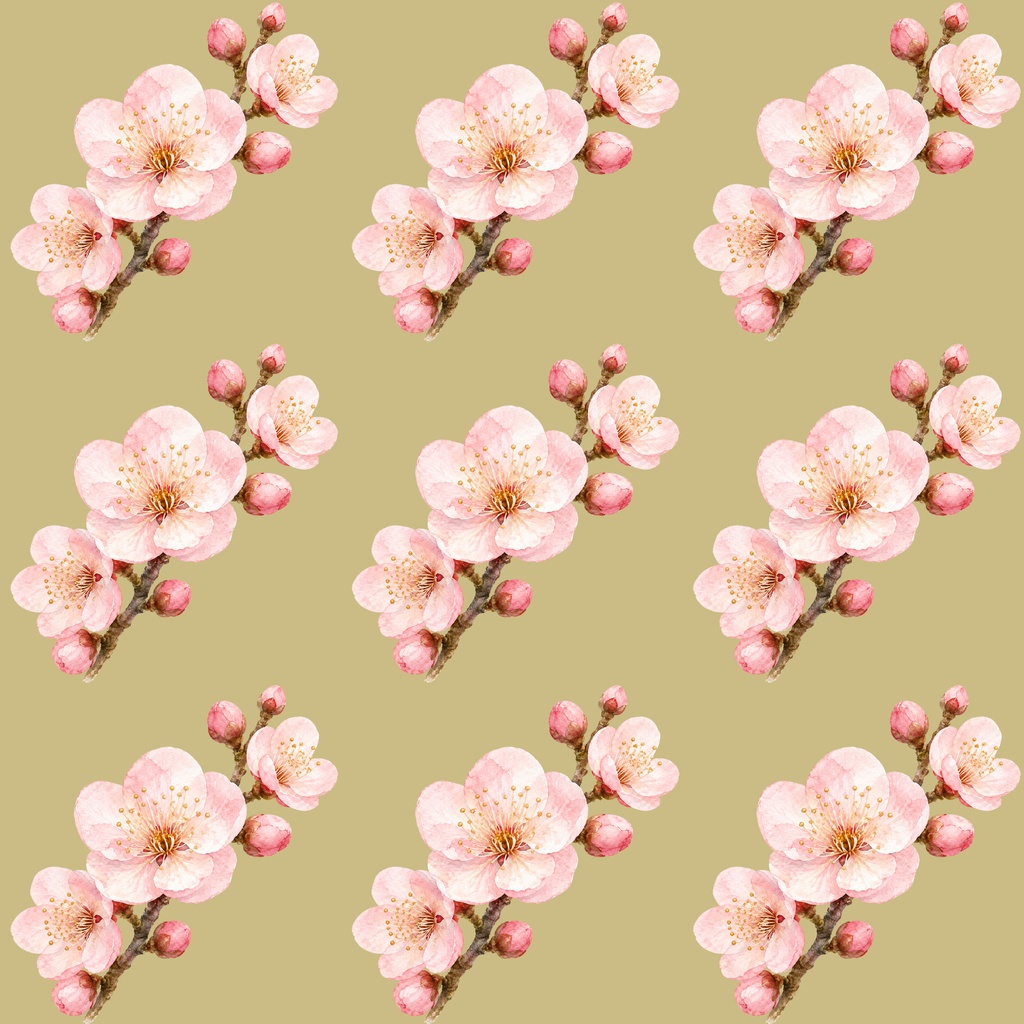 梅の花 デジタルペーパー|ふんわり水彩の梅テクスチャ Japanese Plum Blossom Watercolor Digital Paper|Soft Texture