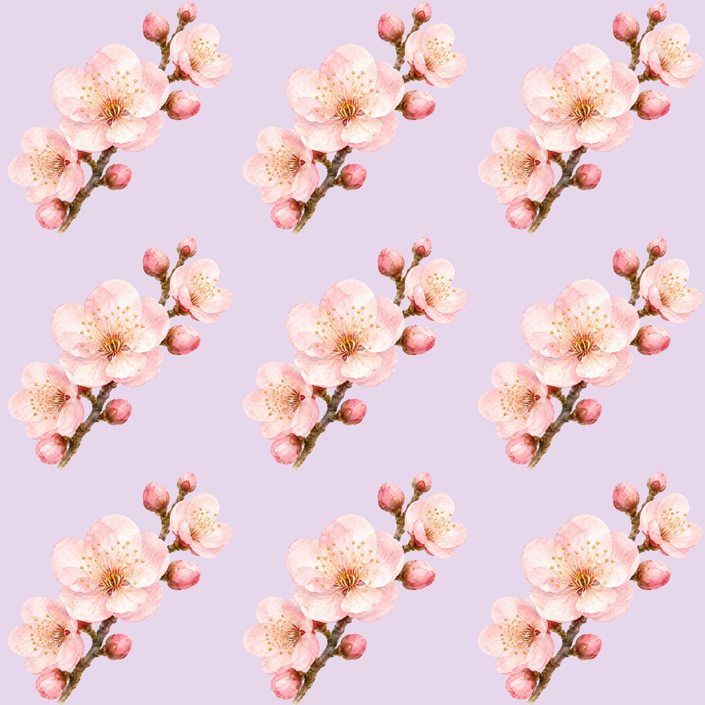 梅の花 デジタルペーパー|ふんわり水彩の梅テクスチャ Japanese Plum Blossom Watercolor Digital Paper|Soft Texture
