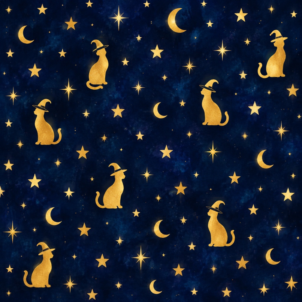 ハロウィン デジタルペーパー かぼちゃ 黒猫 他|黒ネイビー背景 Halloween Digital Paper Jack-o’-lantern and Black cat etc.|Black Navy Background