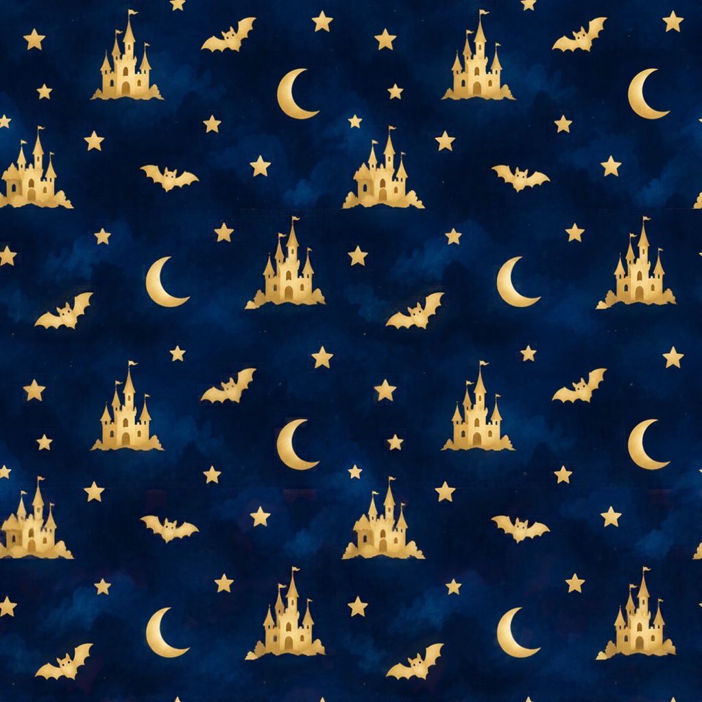 ハロウィン デジタルペーパー かぼちゃ 黒猫 他|黒ネイビー背景 Halloween Digital Paper Jack-o’-lantern and Black cat etc.|Black Navy Background
