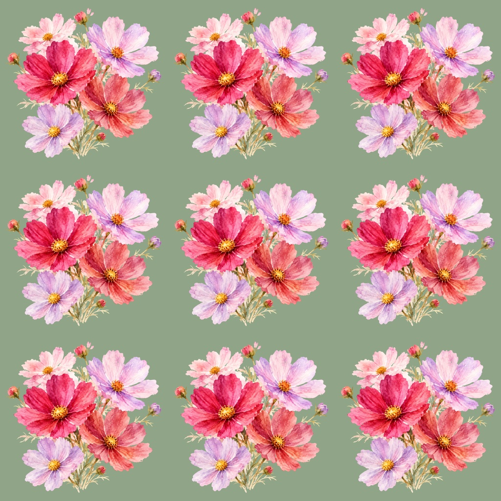 コスモス デジタルペーパー|柔らかな水彩調 Cosmos Digital pater|Watercolor design