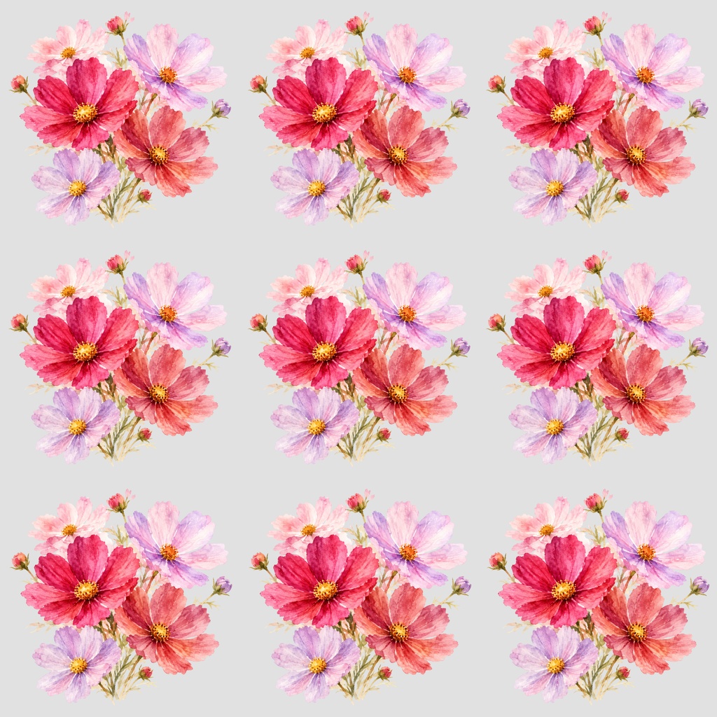 コスモス デジタルペーパー|柔らかな水彩調 Cosmos Digital pater|Watercolor design