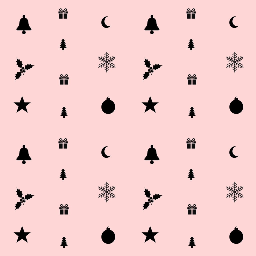 クリスマスのシルエット柄 デジタルペーパー Christmas Silhouette Digital Paper