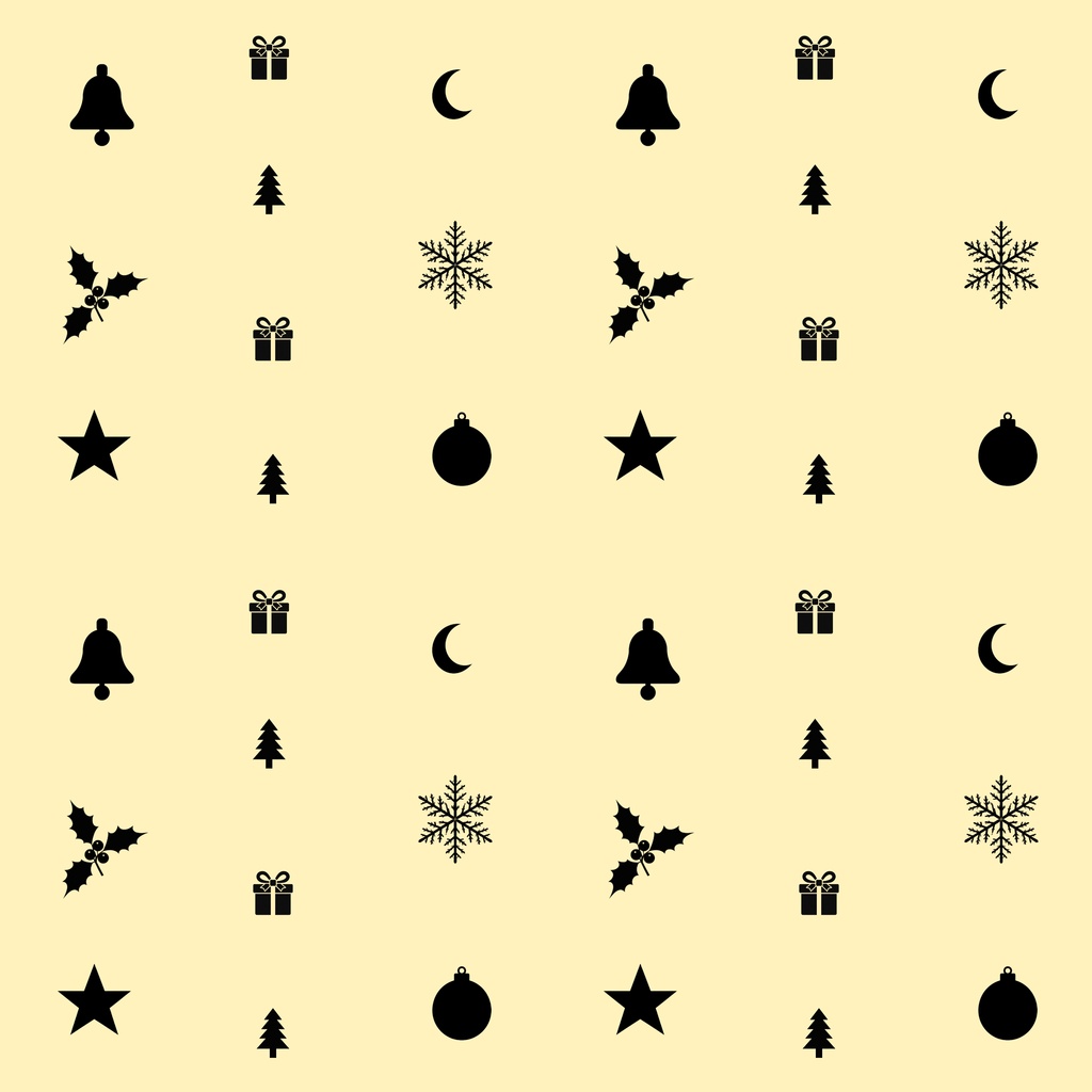 クリスマスのシルエット柄 デジタルペーパー Christmas Silhouette Digital Paper