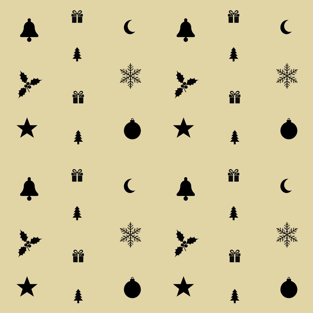 クリスマスのシルエット柄 デジタルペーパー Christmas Silhouette Digital Paper