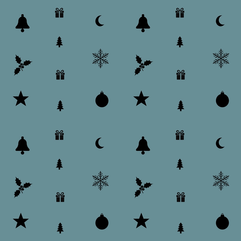 クリスマスのシルエット柄 デジタルペーパー Christmas Silhouette Digital Paper