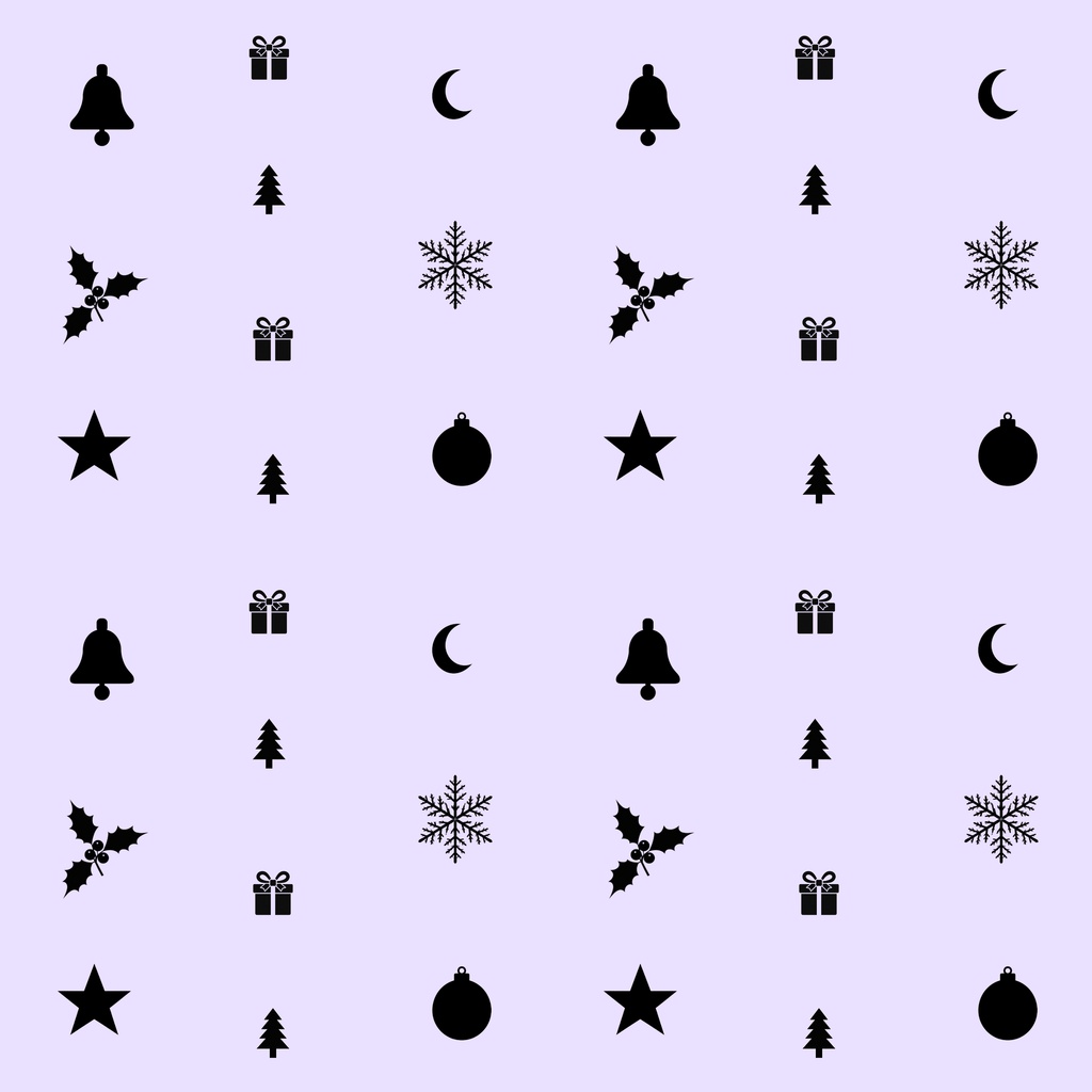クリスマスのシルエット柄 デジタルペーパー Christmas Silhouette Digital Paper