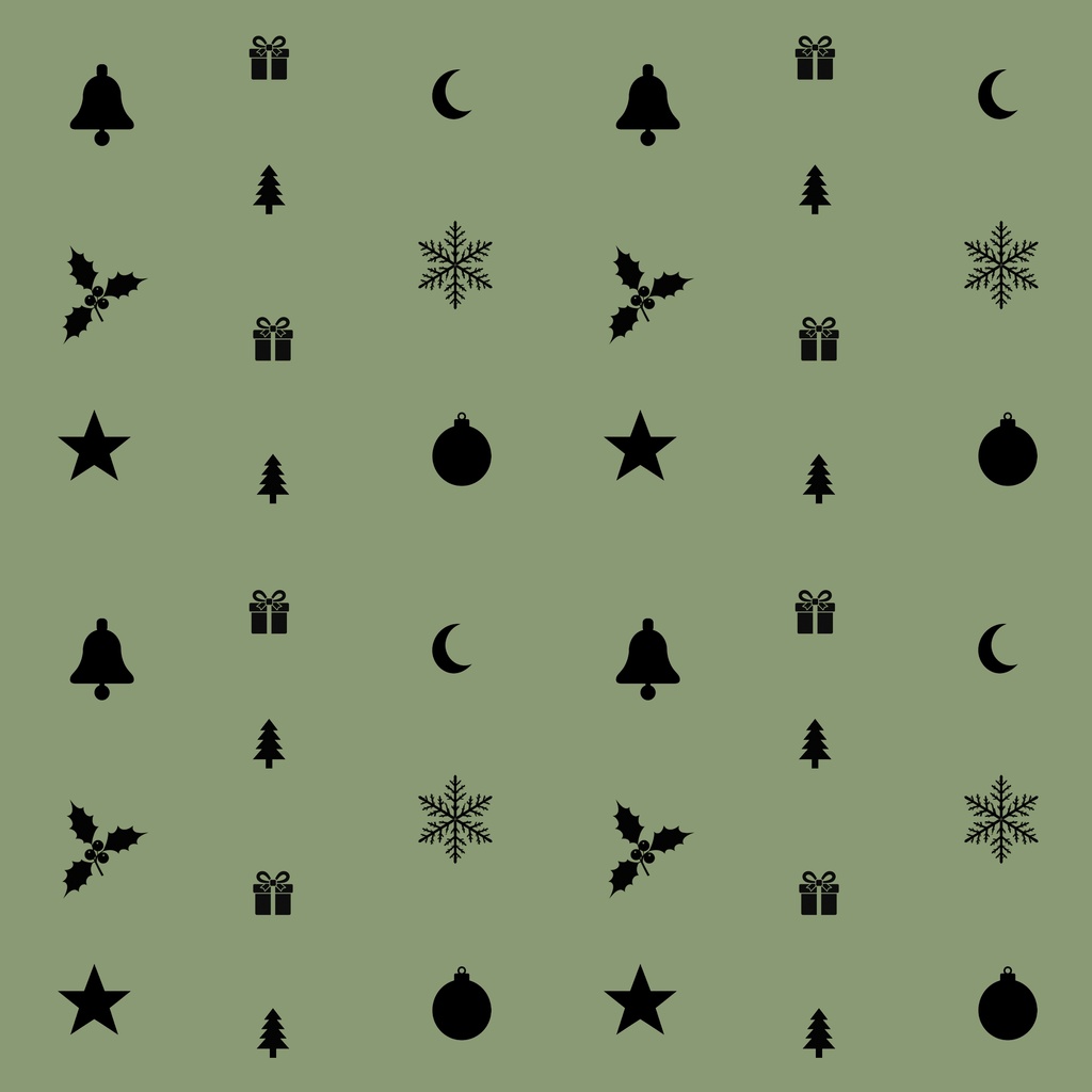 クリスマスのシルエット柄 デジタルペーパー Christmas Silhouette Digital Paper