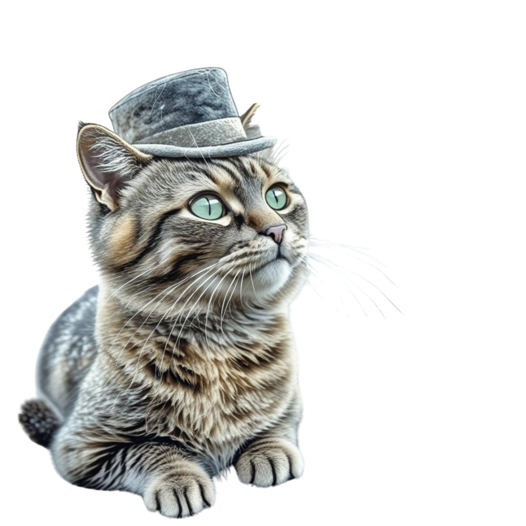 キジトラ猫のあたたかい日々2」 – 焦茶色の水彩スケッチクリップアート –