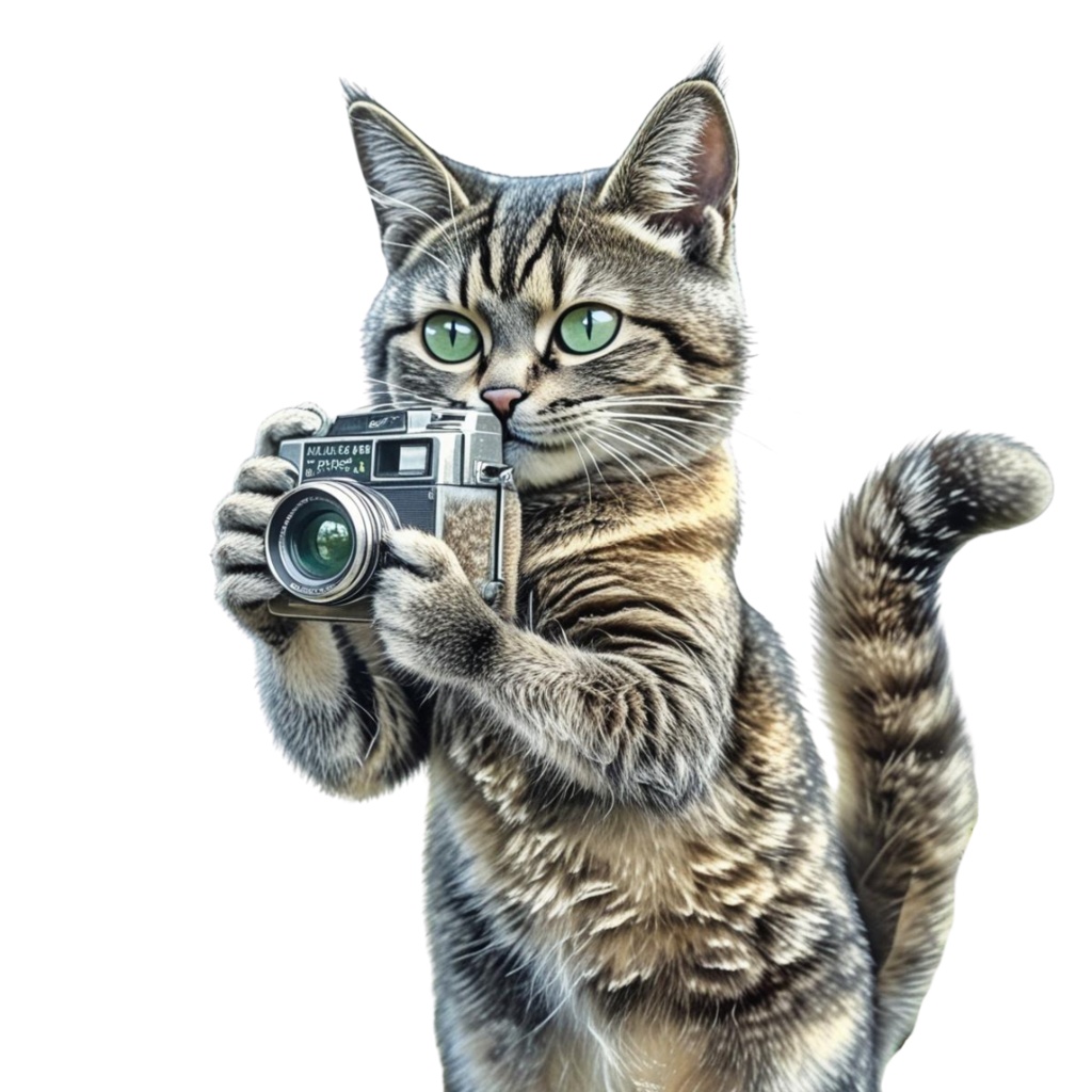 キジトラ猫のあたたかい日々2」 – 焦茶色の水彩スケッチクリップアート –