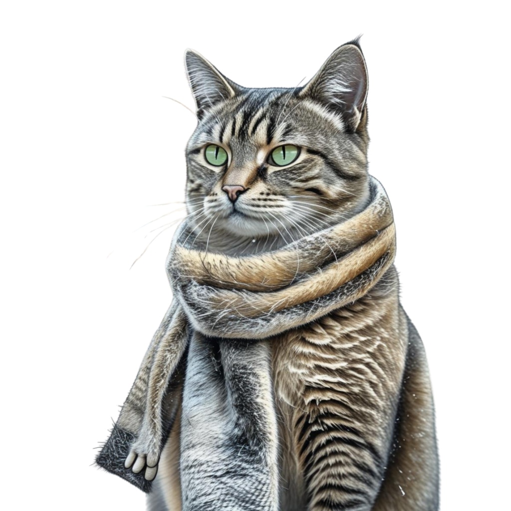 キジトラ猫のあたたかい日々2」 – 焦茶色の水彩スケッチクリップアート –