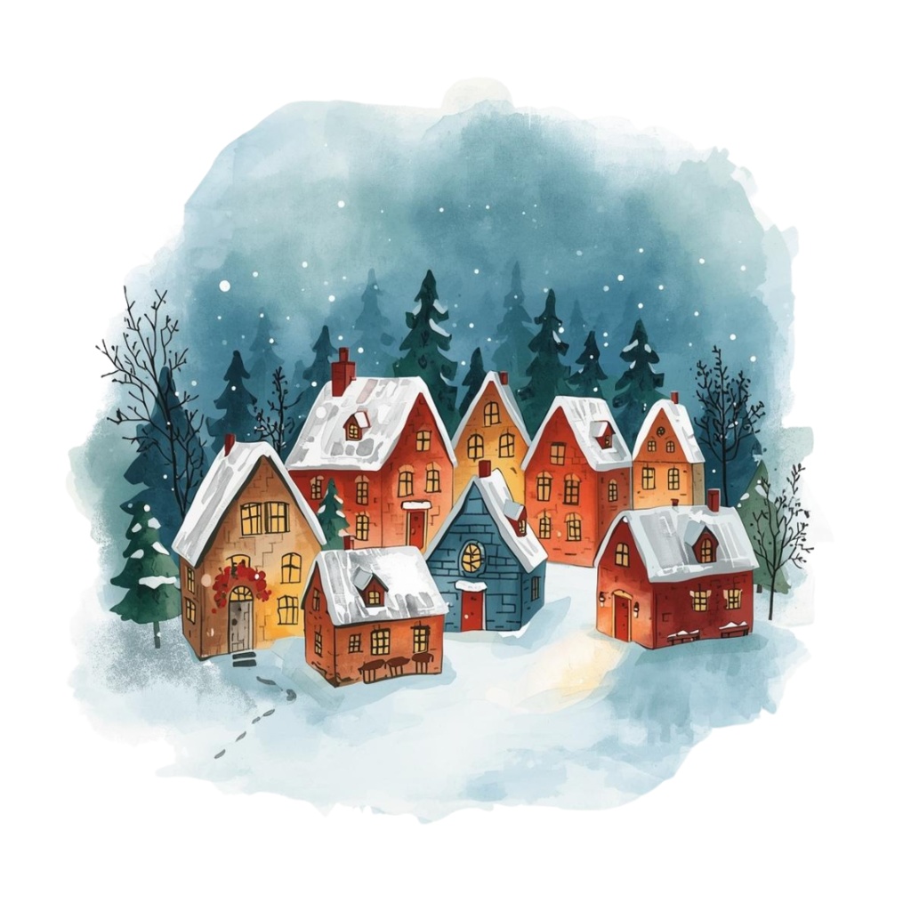 キジトラ猫トラのクリスマス水彩クリップアート集 16点セット