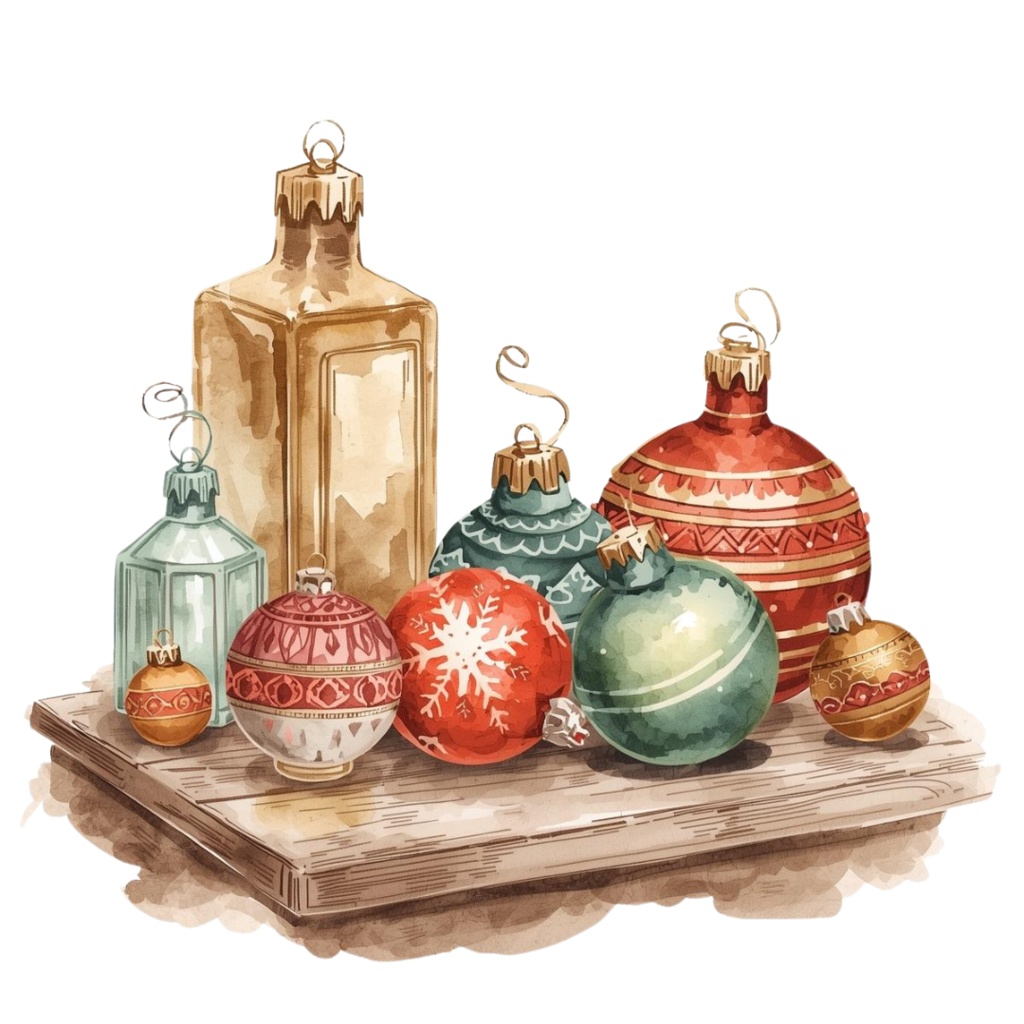 キジトラ猫トラのクリスマス水彩クリップアート集 16点セット