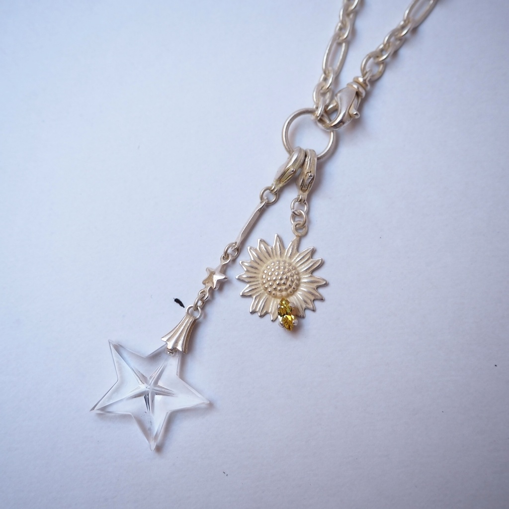 星と向日葵のバッグチャーム