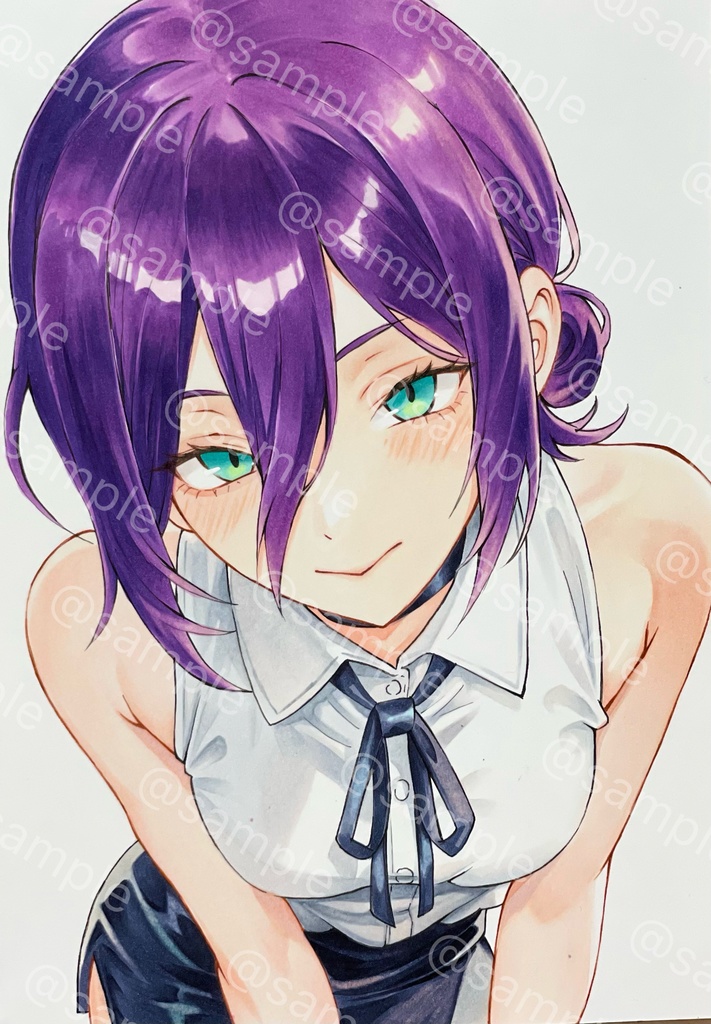 【原画】チェンソーマン レゼ ファンアート アナログ 手描きイラスト 一点物