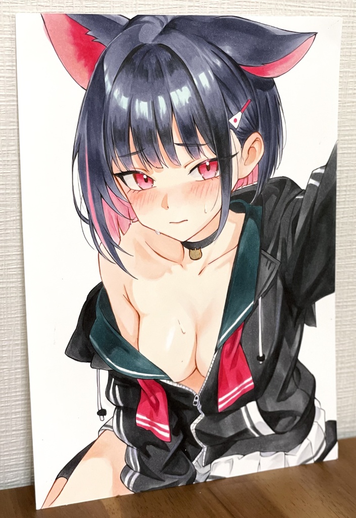 【原画】ブルーアーカイブ 杏山カズサ ブルアカ ファンアート アナログイラスト 一点物