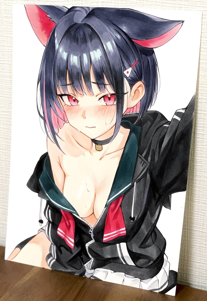 【原画】ブルーアーカイブ 杏山カズサ ブルアカ ファンアート アナログイラスト 一点物