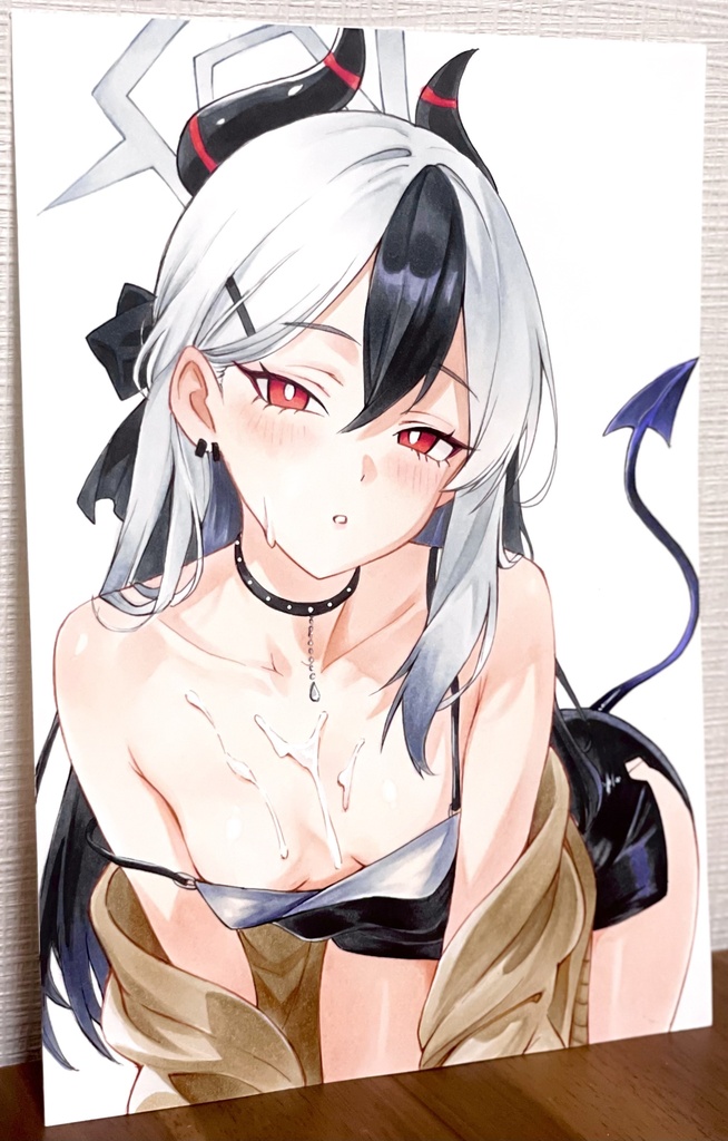 【原画】ブルーアーカイブ 鬼方カヨコ ドレス ファンアート アナログイラスト 一点物