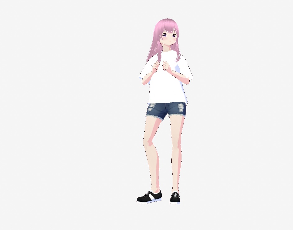 活発そうな子　ピンクのロングヘア―
