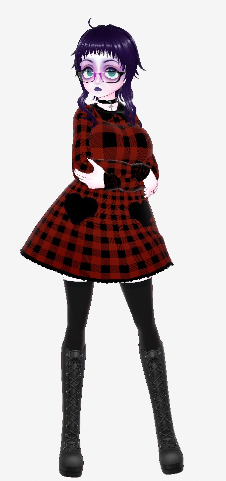 Red and Black Heart Gingham Dress